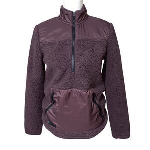 FOX Racing Women's Sweater Fleece Puffer Size Small Purple Kangaroo Pocket Good